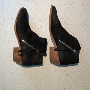 Suede Ankle Boots, black, sz 9